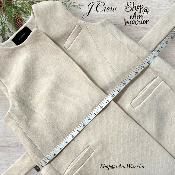 J.Crew ivory long sleeveless double cloth belted layering vest *shop@iamwarrior - Picture 9 of 13